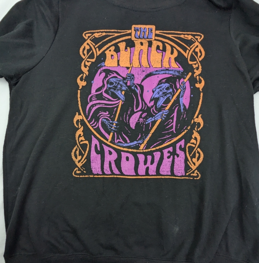 The Black Crows Black Sweatshirt With Band Logo On Front Size XL